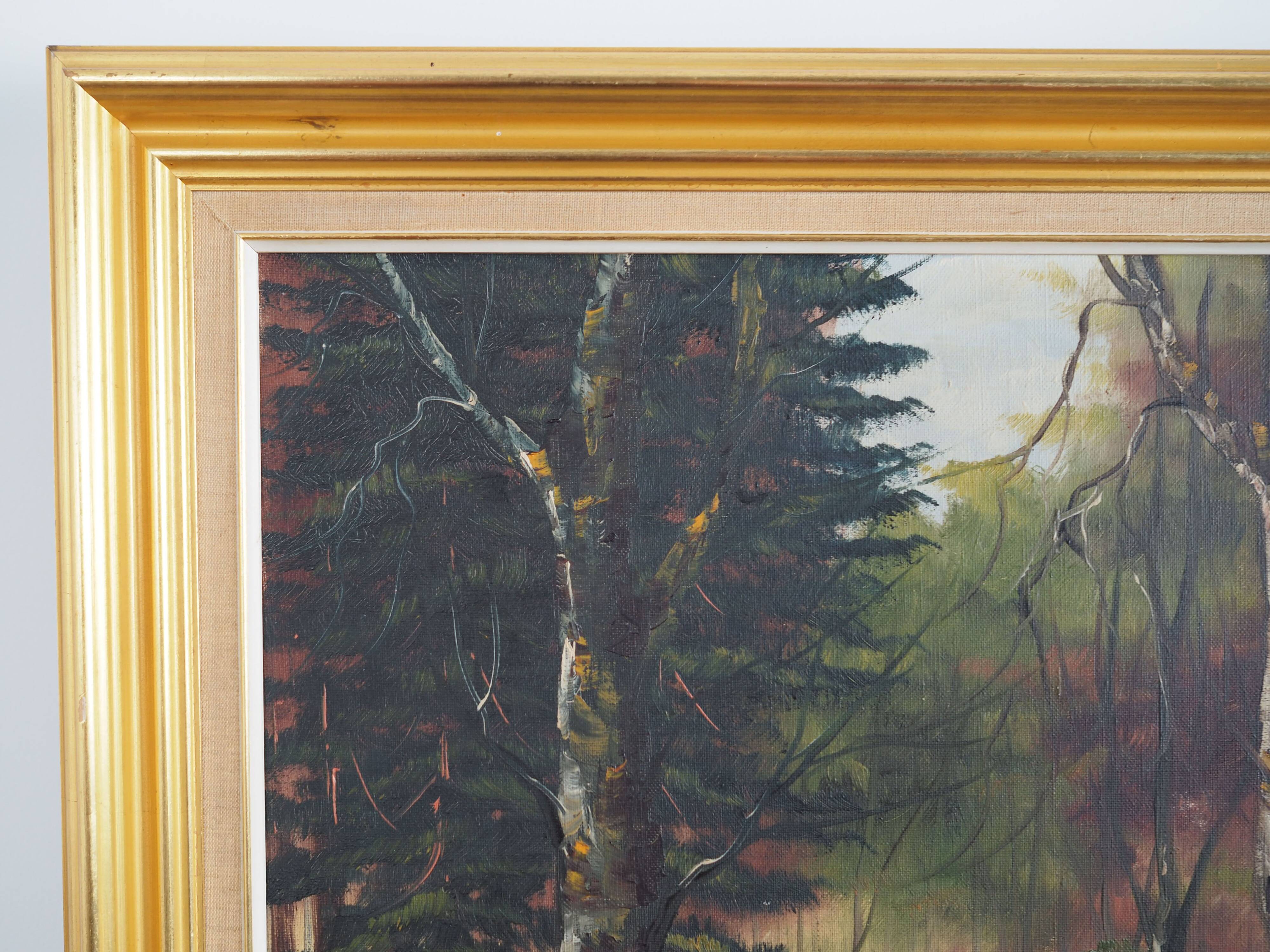 Painting „The Deep in the forest”, Scandinavian design, 1970s