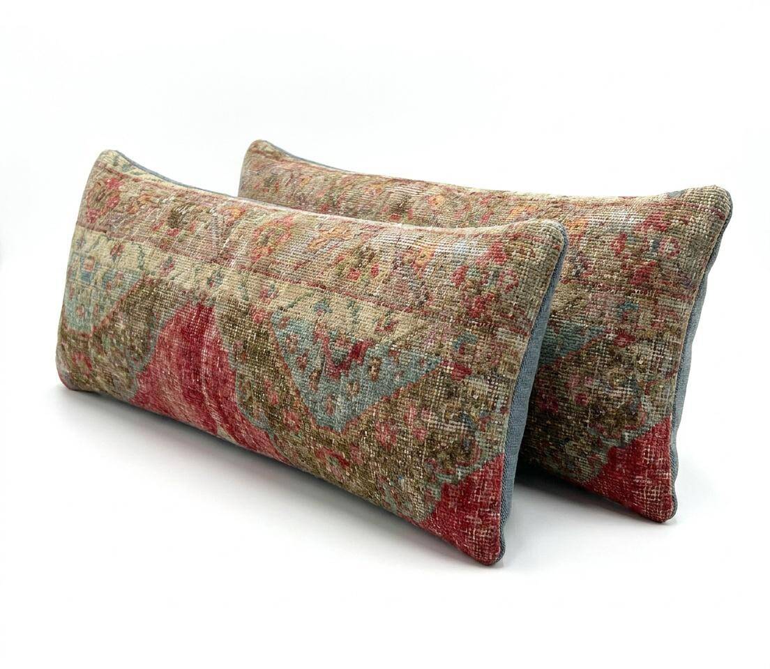 Set of 2 vintage Turkish cushion covers 41x119 cm