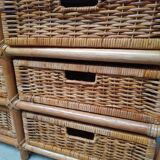 Commode osier et rotin