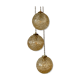 Suspension cascade three lights vintage globes in amber glass