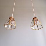 Suspension design en laiton et verre transparent (5 disponibles)