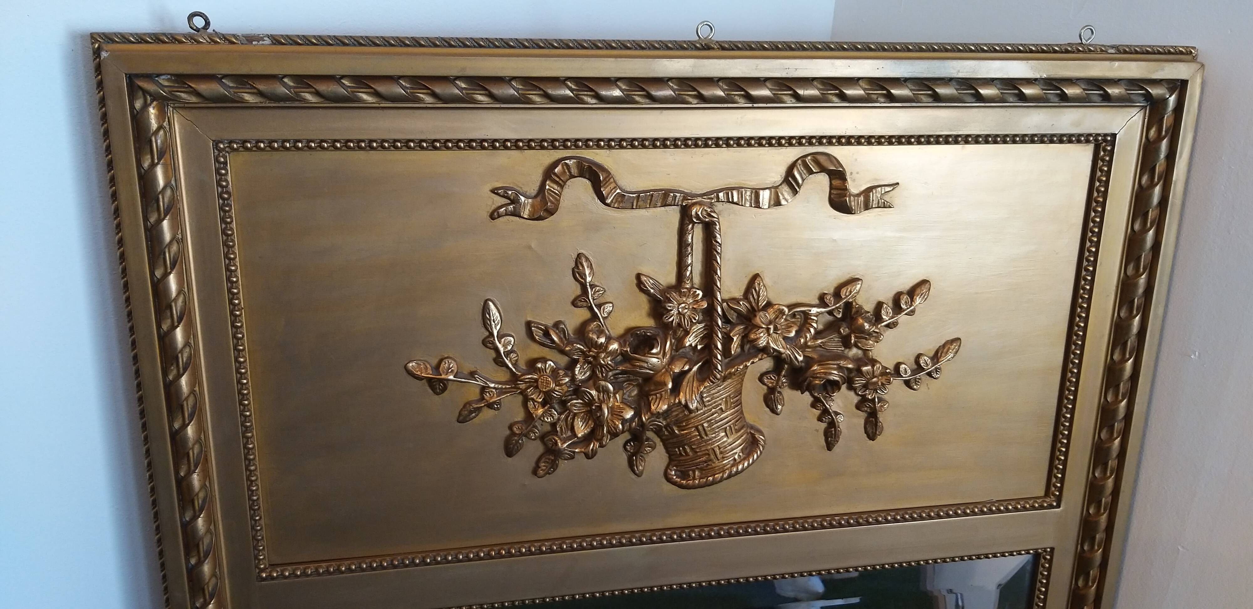 Golden trumeau mirror 73x135cm