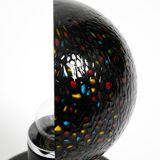 Pair of large 1980s Italian table lamps made of colorful multi-layer Murano