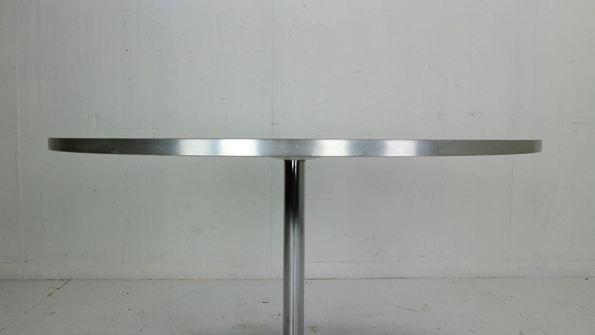 Börje johanson round white & chrome "tulip" dinning table, 1968 sweden