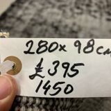 Distressed Turkish Runner 280x98 cm wool Vintage rug, Overdyed Black