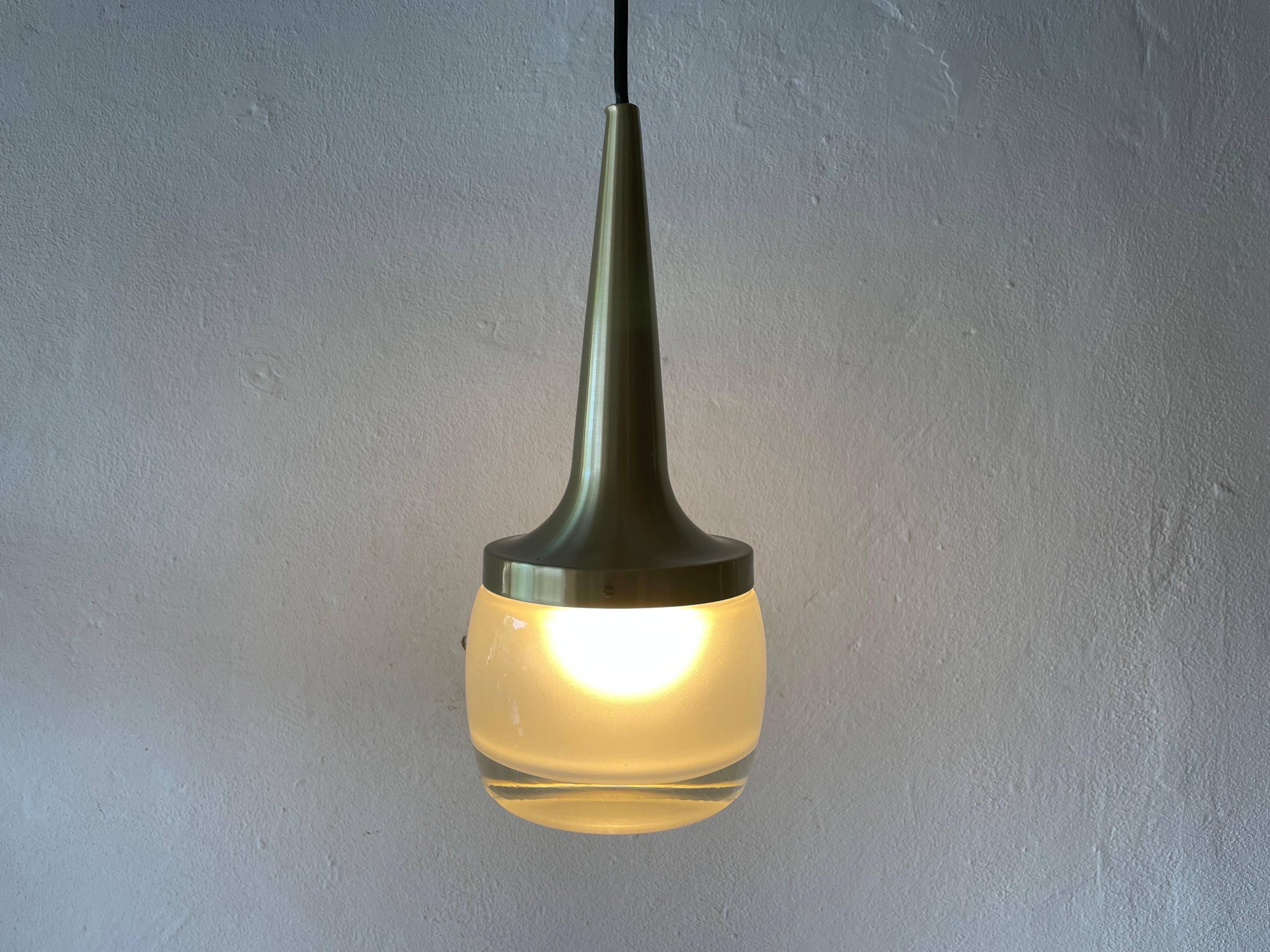 Heavy frosted glass pendant lamp by Staff, 1960s, Germany