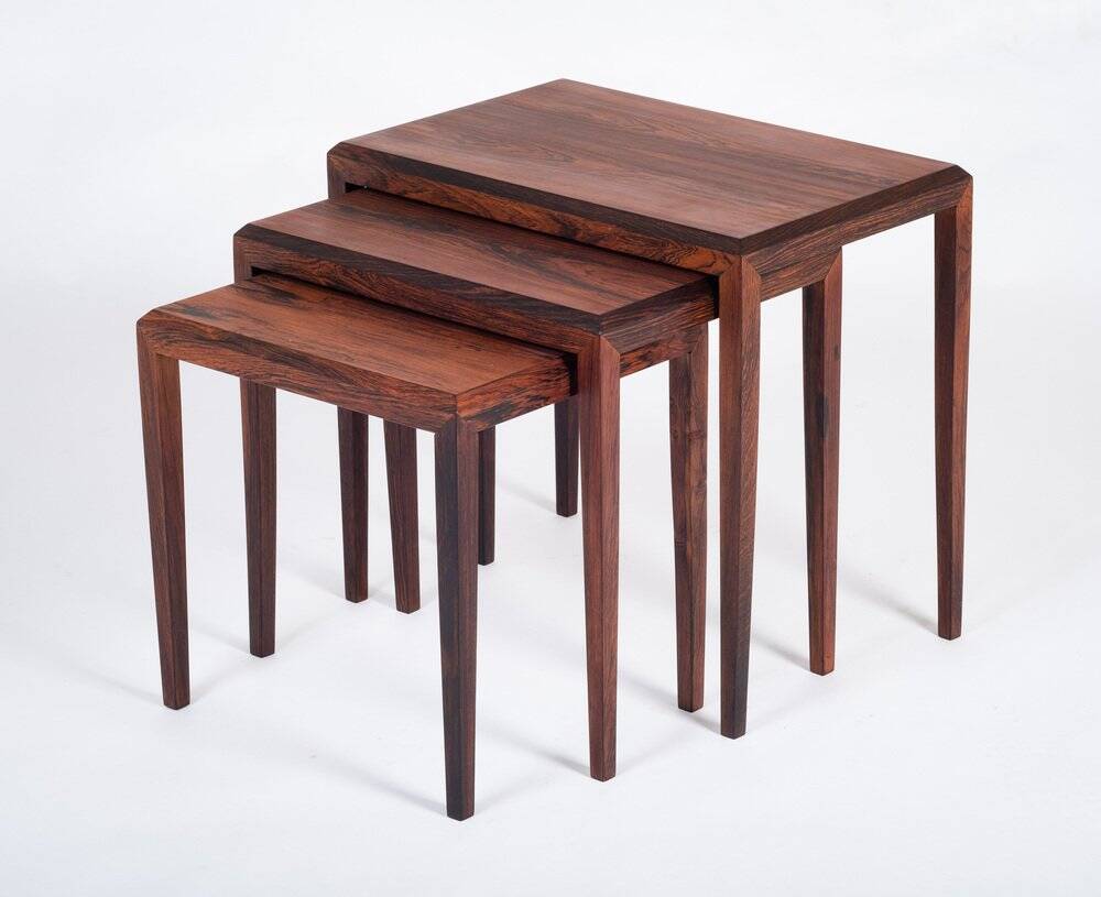 Mid-Century Nesting Tables in Rosewood by Johannes Andersen for Silkeborg, 1960, Set of 3