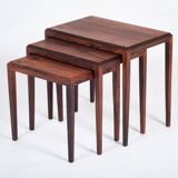 Mid-Century Nesting Tables in Rosewood by Johannes Andersen for Silkeborg, 1960, Set of 3