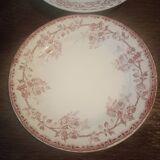 Vintage iron earthenware soup plate set