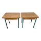 Paire de chevets bois et metal vintage