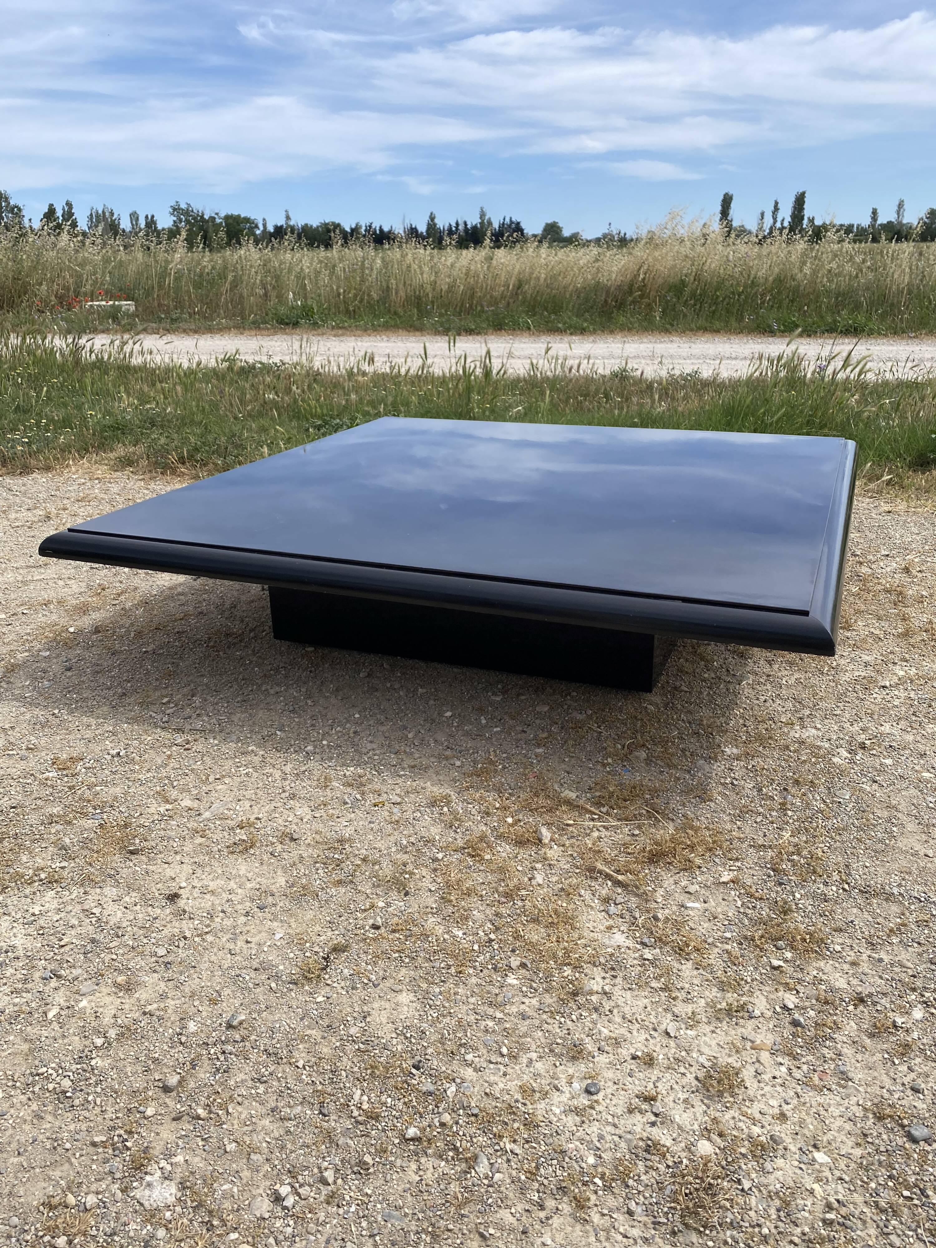 Black lacquered design coffee table