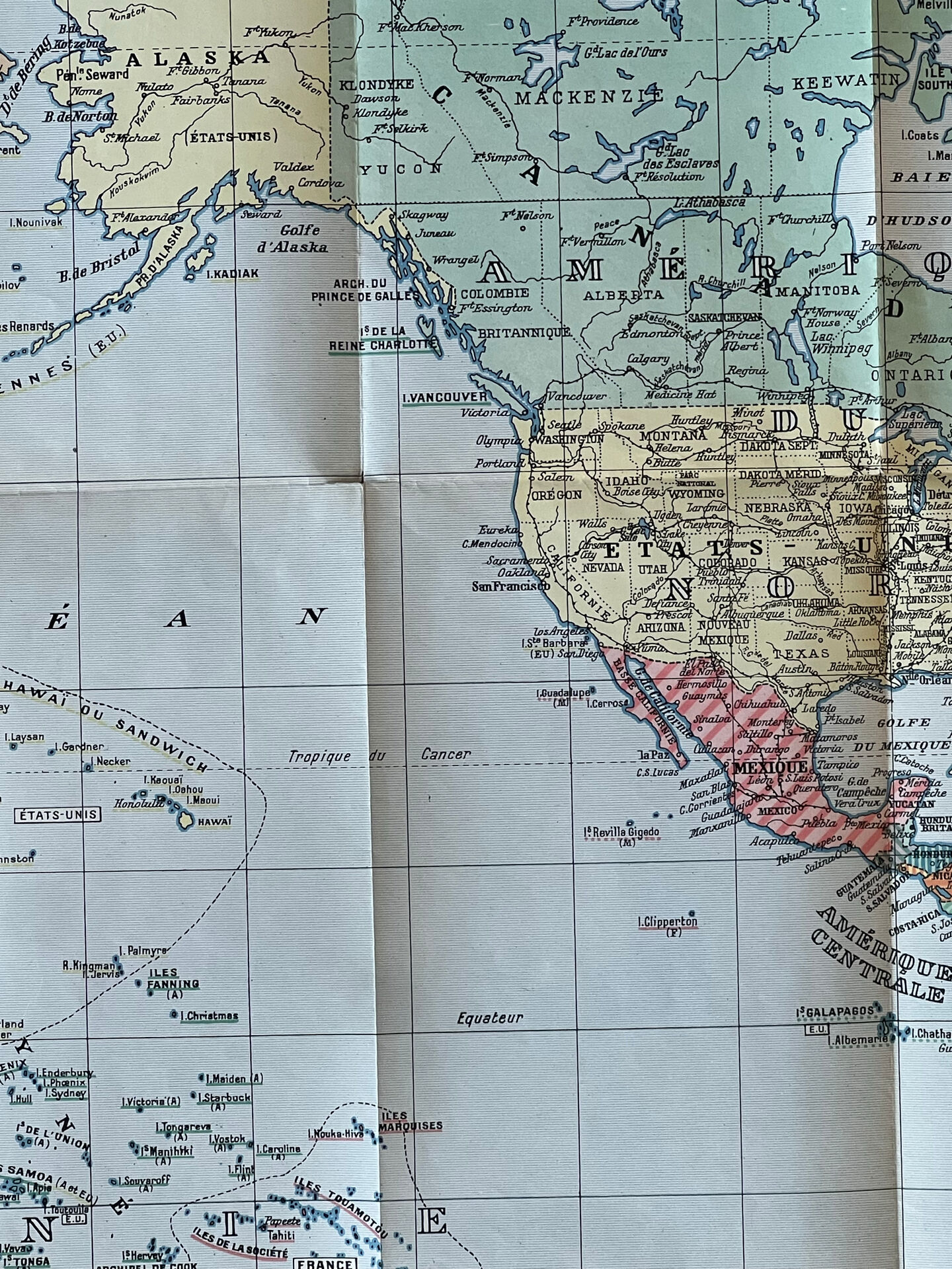 Very large Foldex world map - coloured world map 104x74cm