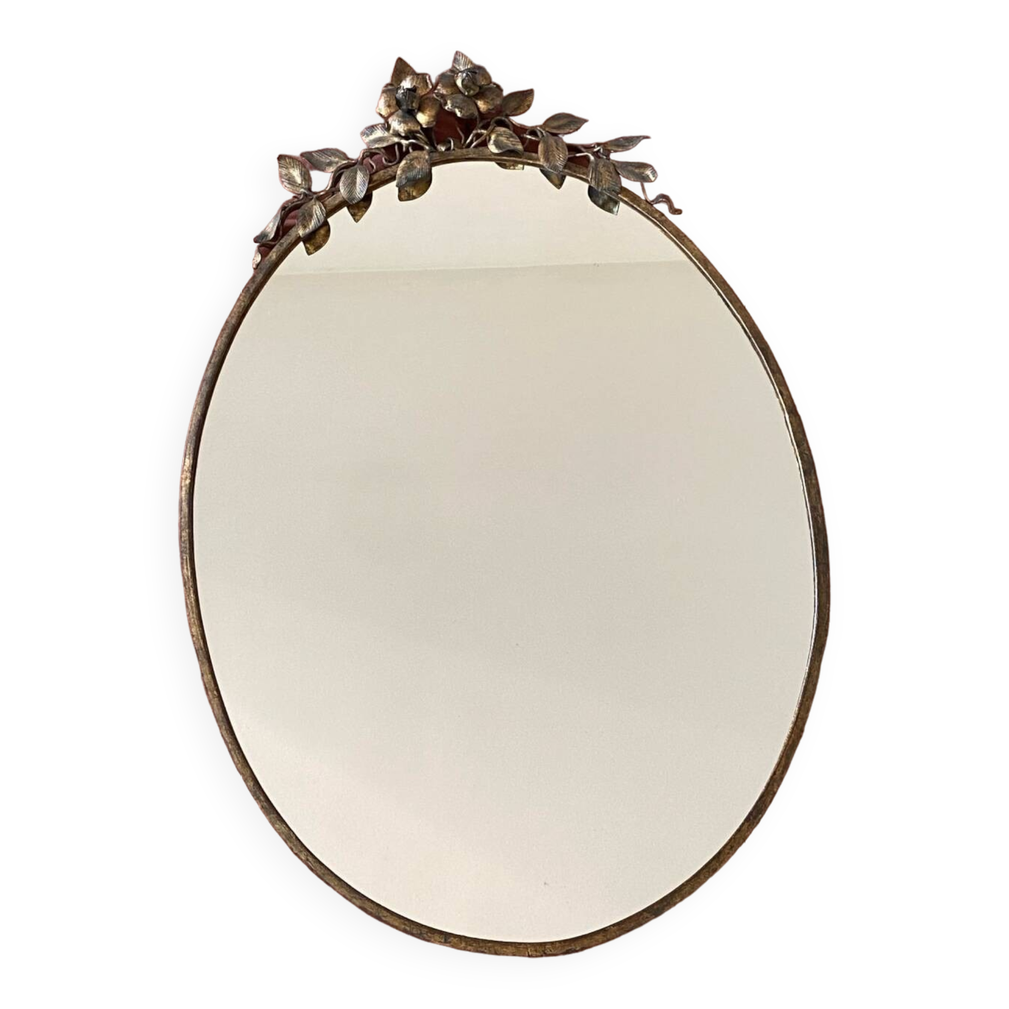 Old bronze frame mirror