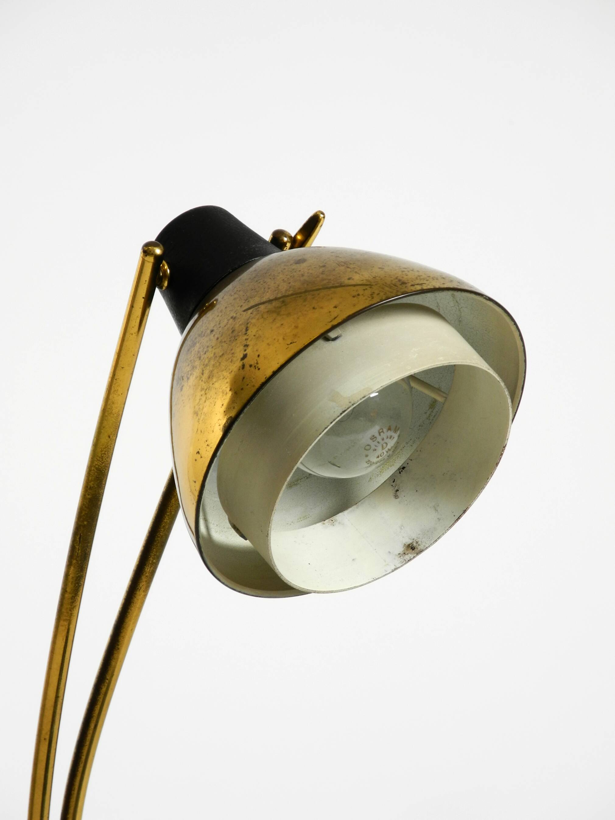 Rare large Mid Century Modern brass table lamp with beautiful patina