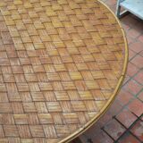 Vintage rattan round table