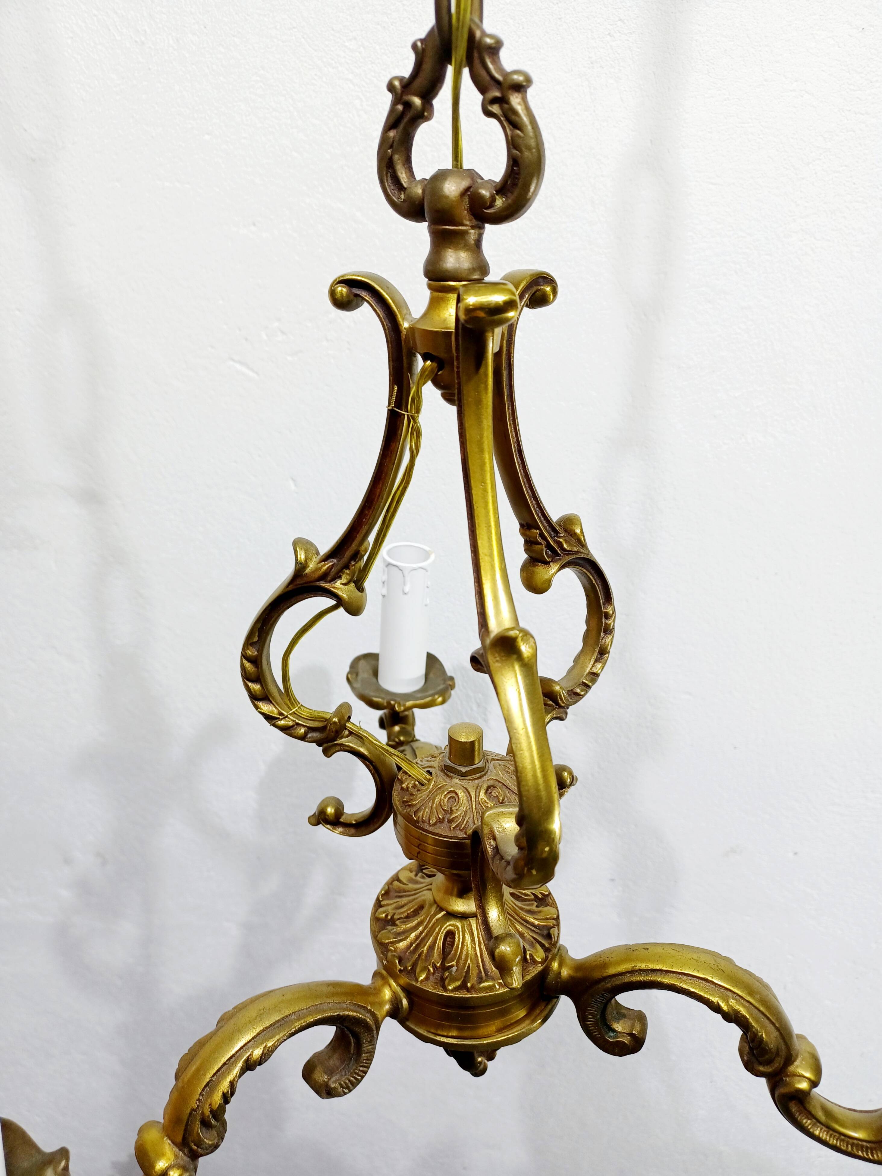 3-light bronze chandelier