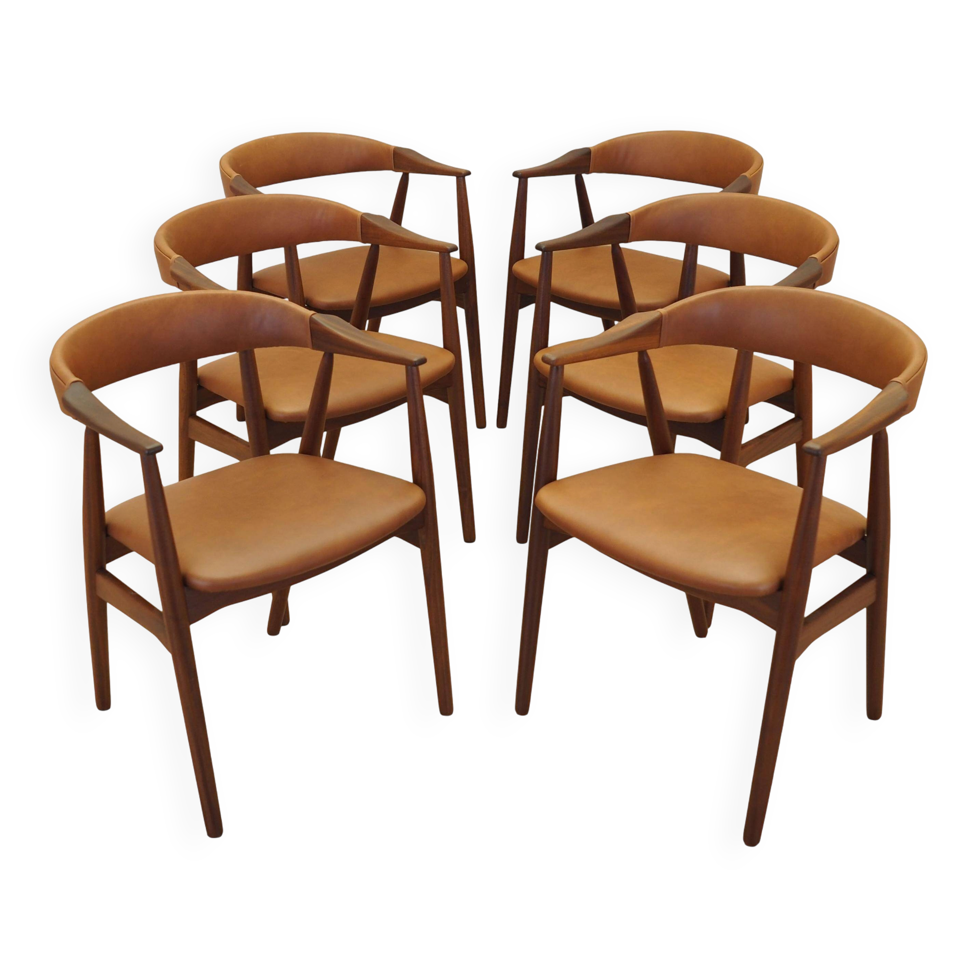 Set of six teak chairs, Danish design, 1970s, made in Denmark