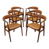 Set of six teak chairs, Danish design, 1970s, made in Denmark