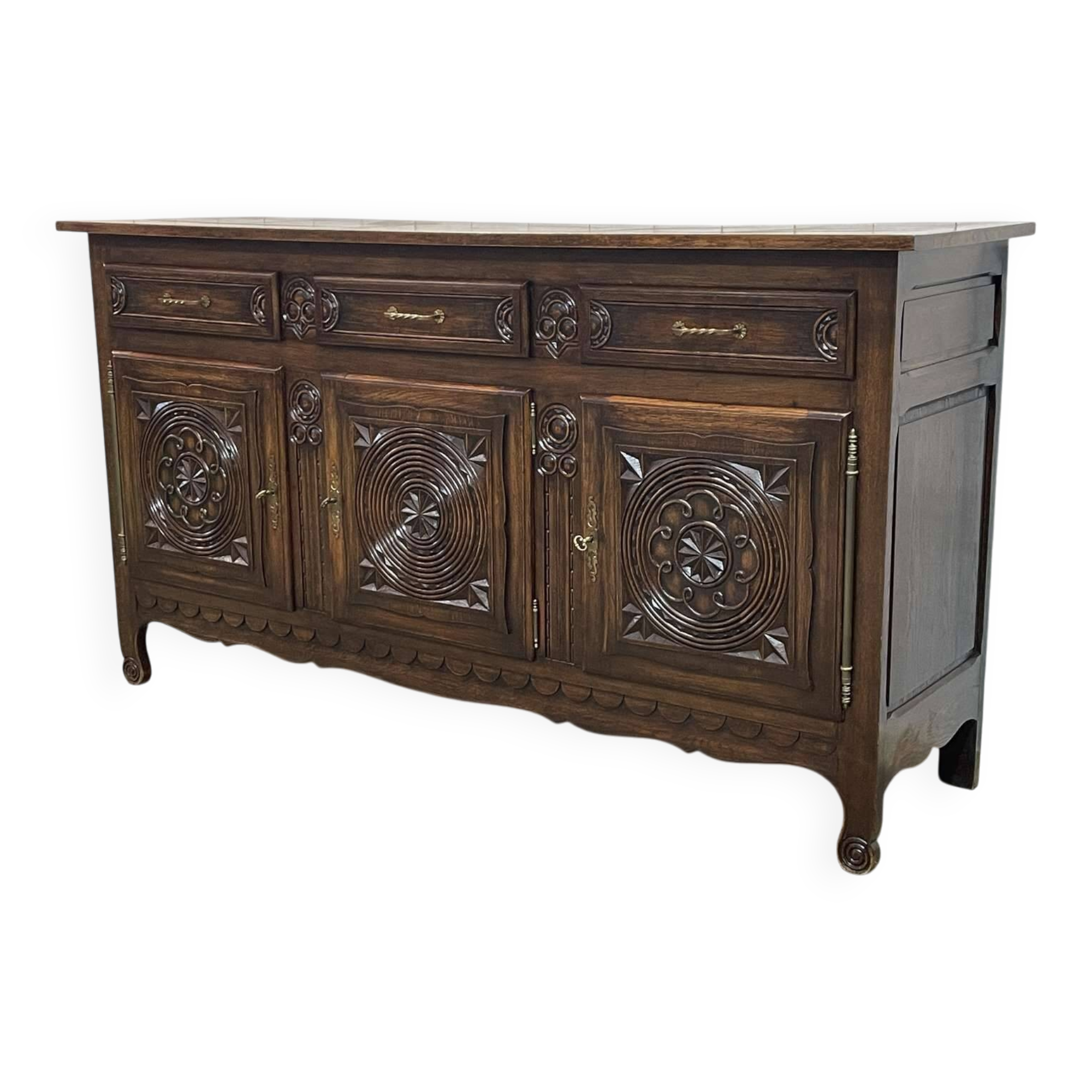 1950s oak sideboard in the style of Robert Micheau Vernez