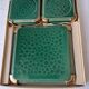 Ceramic trivets and glasses from Poët-Laval. Vintage