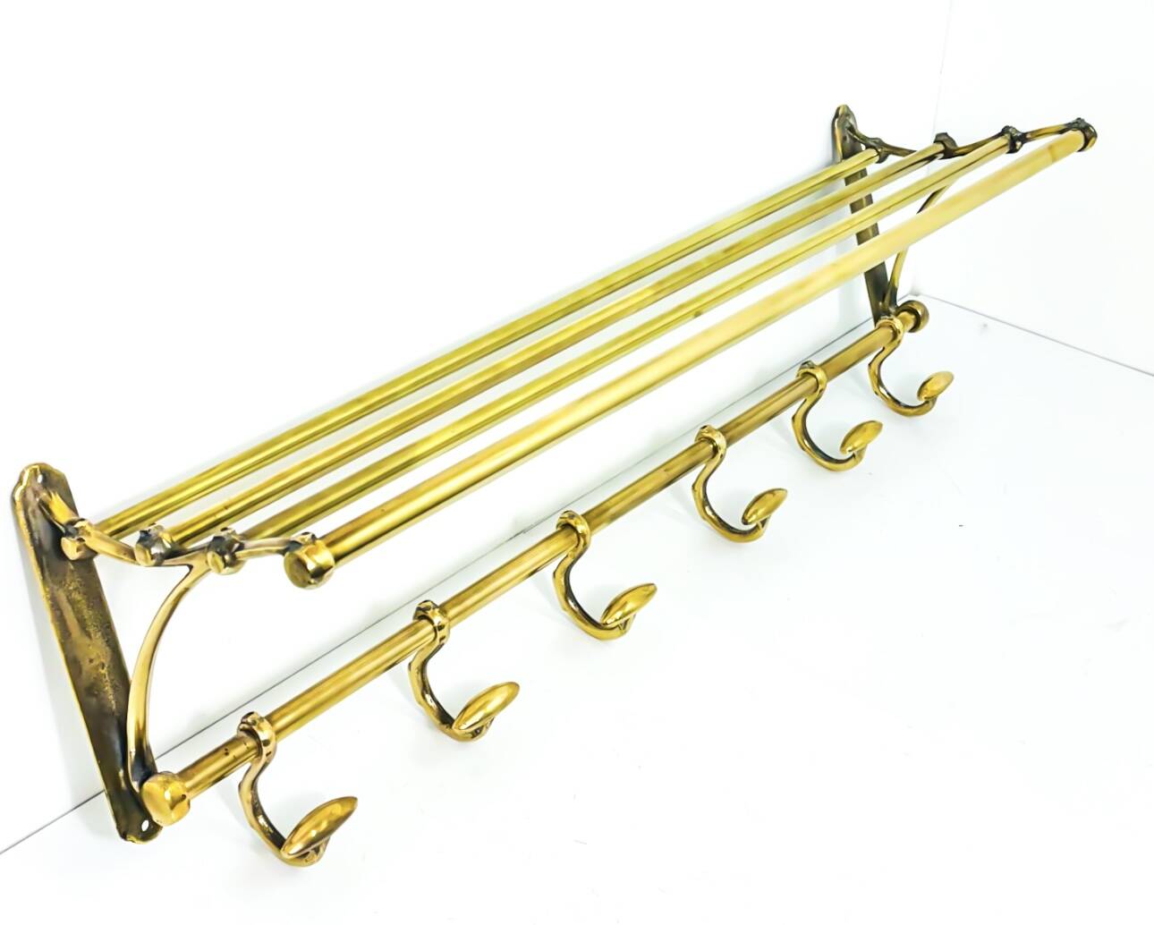 Vintage brass coat rack