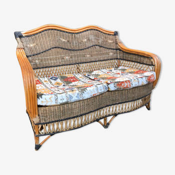 2-seater rattan sofa