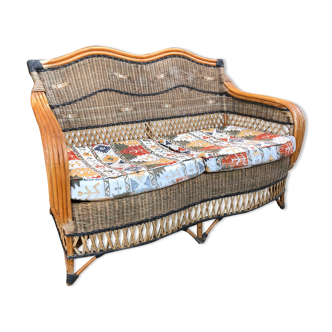 2-seater rattan sofa