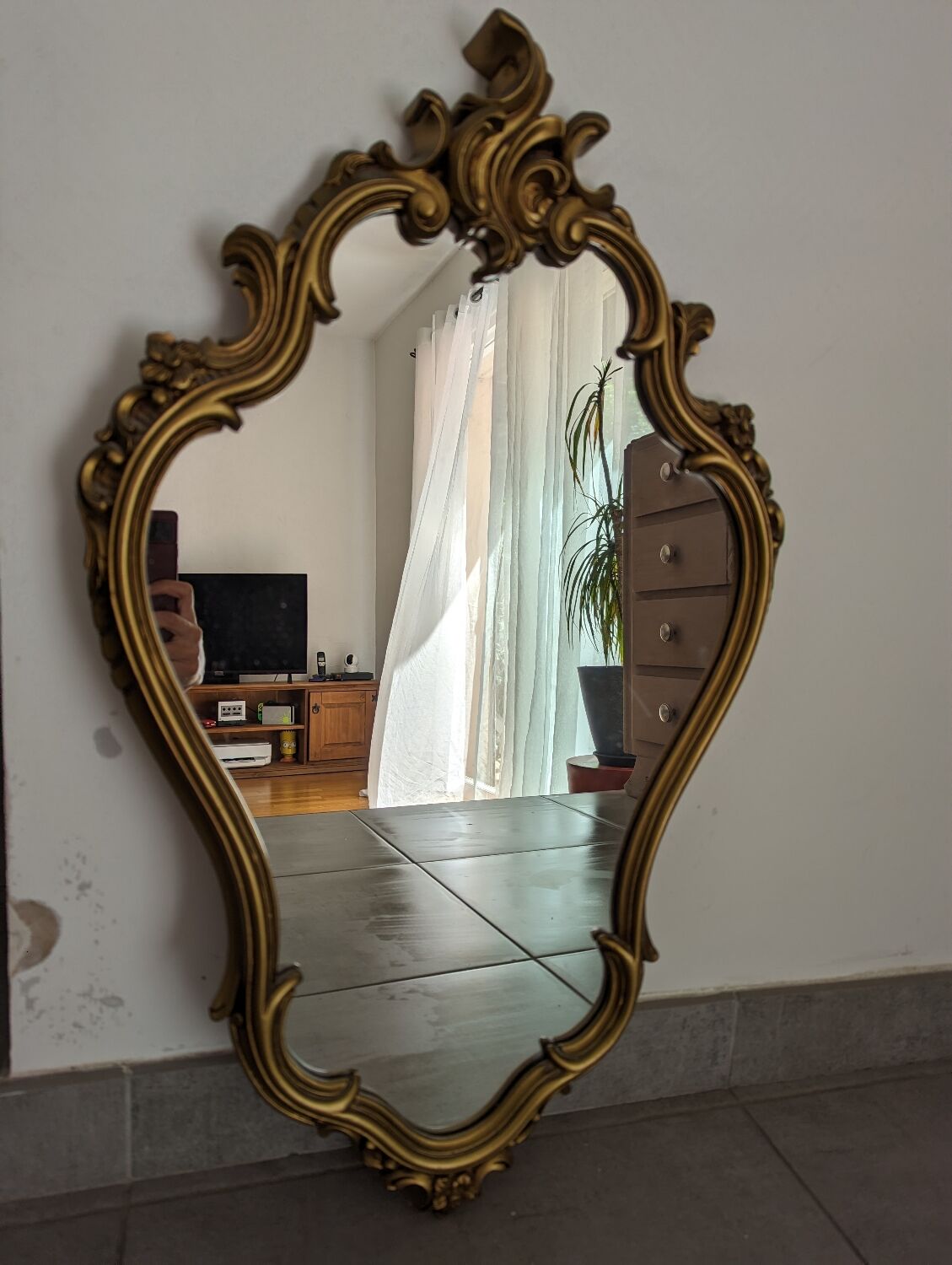 Louis XV style wooden mirror