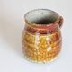 Ancient ceramic cream pot, pyrite stoneware, glazed from La Borne, France.