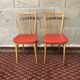 Paire chaise bistrot Skaï rouge ep 60