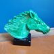 Office paperweight horse head on green base equestrian collection