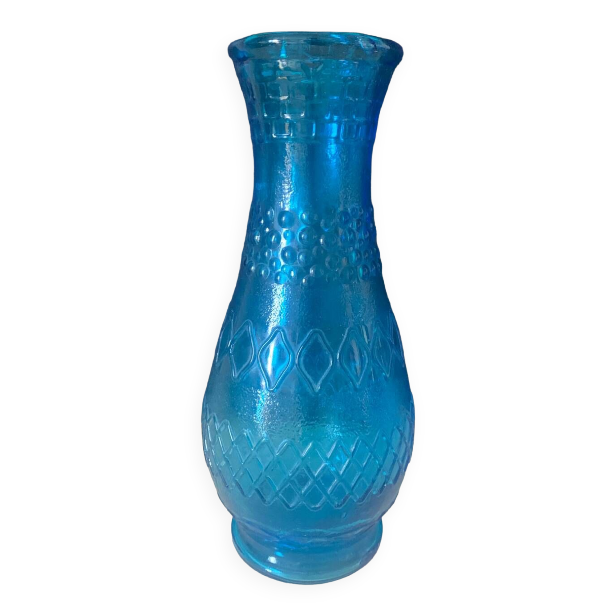 Large blue Italian glass vase