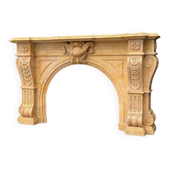 Napoleon iii style lamartine yellow marble fireplace circa 1880