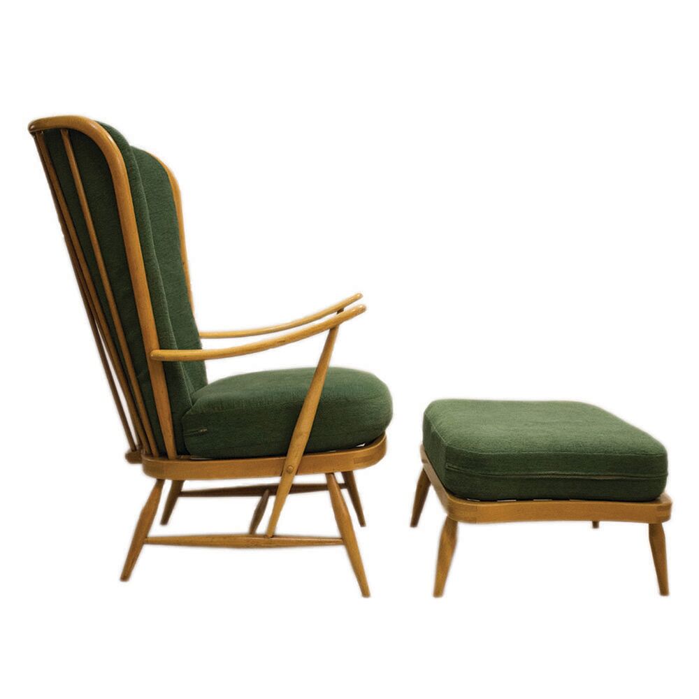 Armchair with ottoman Windsor 478 Lucian Ercolani for Ercol 1950
