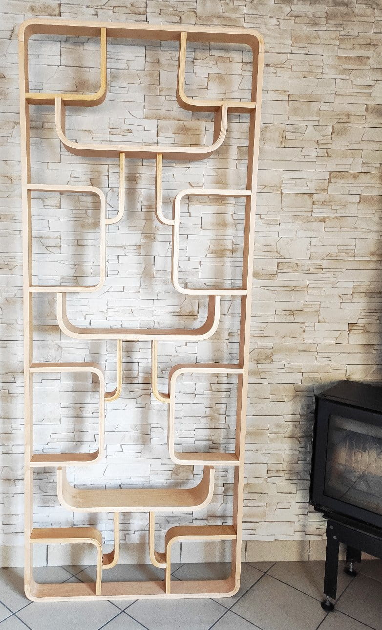 Ludvík Volák's wall from the 1960s, produced for the Czechoslovakian furniture factory Dřevopodnik Holešov