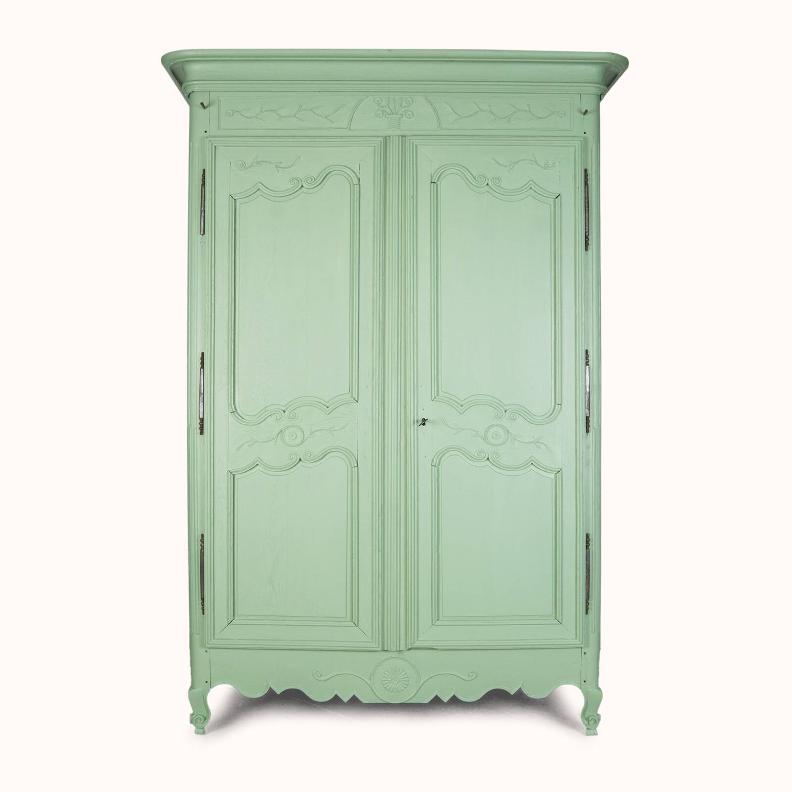 Armoire de mariage antique française vert doux