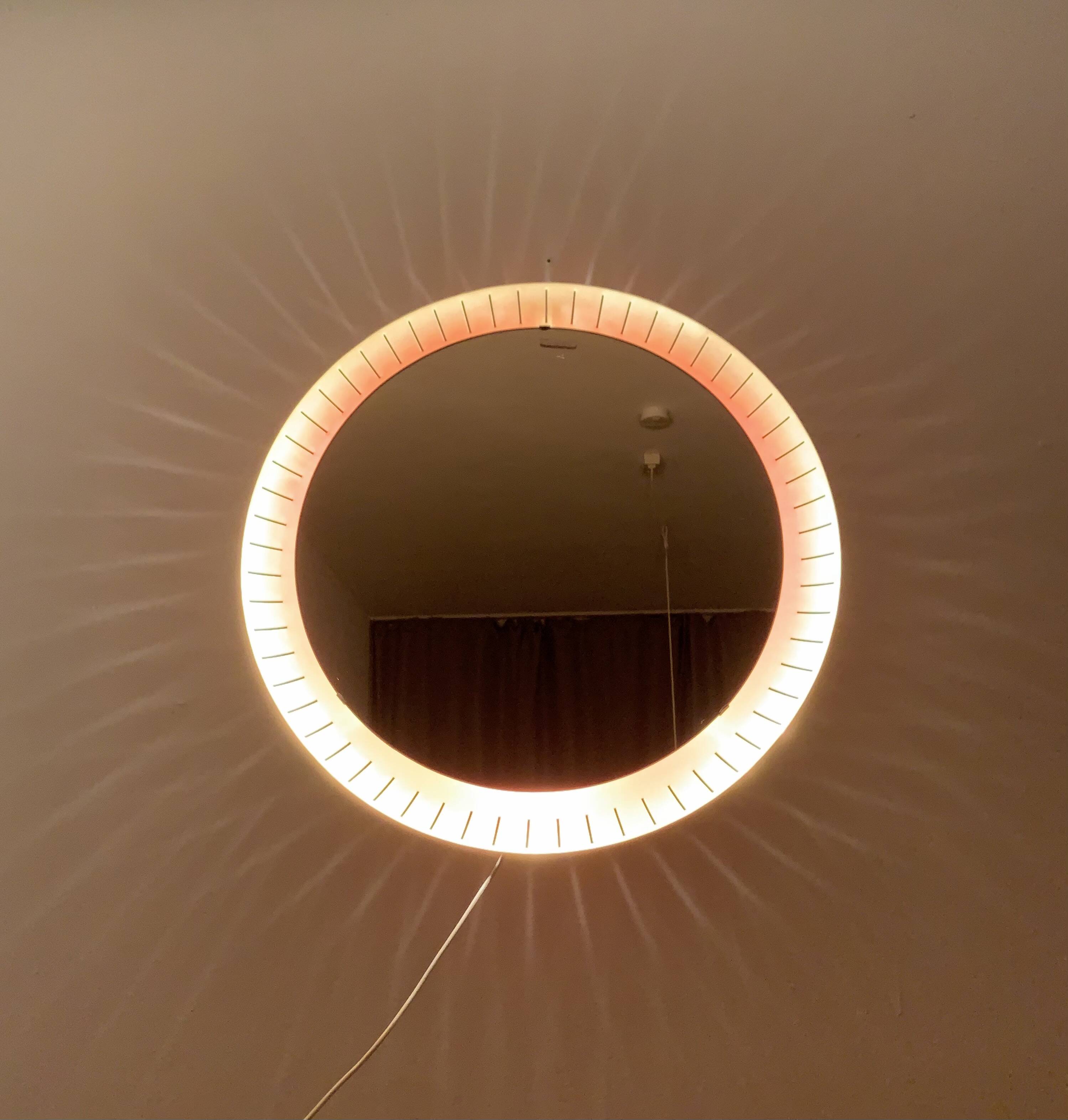 Miroir XXL lumineux de style moderne du milieu du siècle