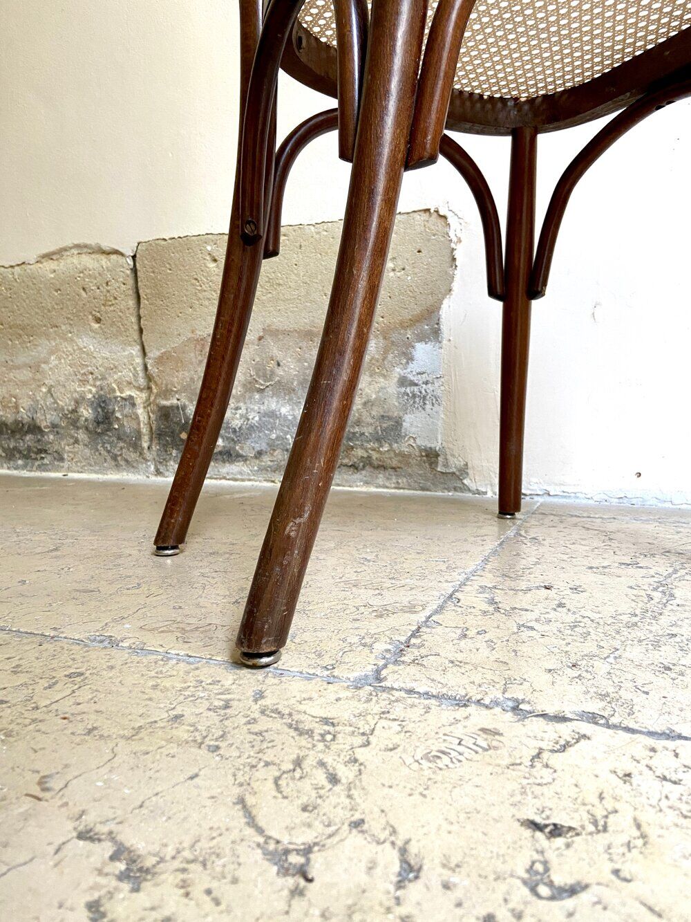 Bistro chair heart in arched beech and canning