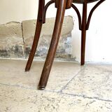 Bistro chair heart in arched beech and canning