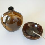 Mid Century Modern Ceramic Set: Handmade Vase & Ashtray, Yugoslavia