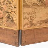 Paravent à 3 panneaux avec tapisserie à décor de scènes de paysages