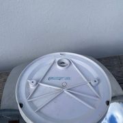Applique plafonnier en verre blanc et inox