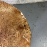 Pair of tripod stools in raw wood