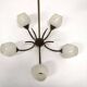 Scandinavian metal and glass pendant light, Sweden, 1950