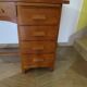 Vintage modernist desk - 5 drawers - shelf - 1950s - closure mechanism