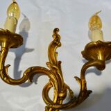 D in bronze wall light pair