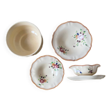 4 Serving Dishes with Painted Flowers Faïencerie de Longchamp Monaco 1960s