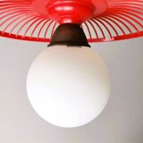 Mid-Century Kitchen Table Hanging Lamp in Red Plastic, 1960s