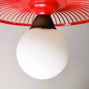 Lampe à Suspension de Table de Cuisine Mid-Century en Plastique Rouge, 1960s