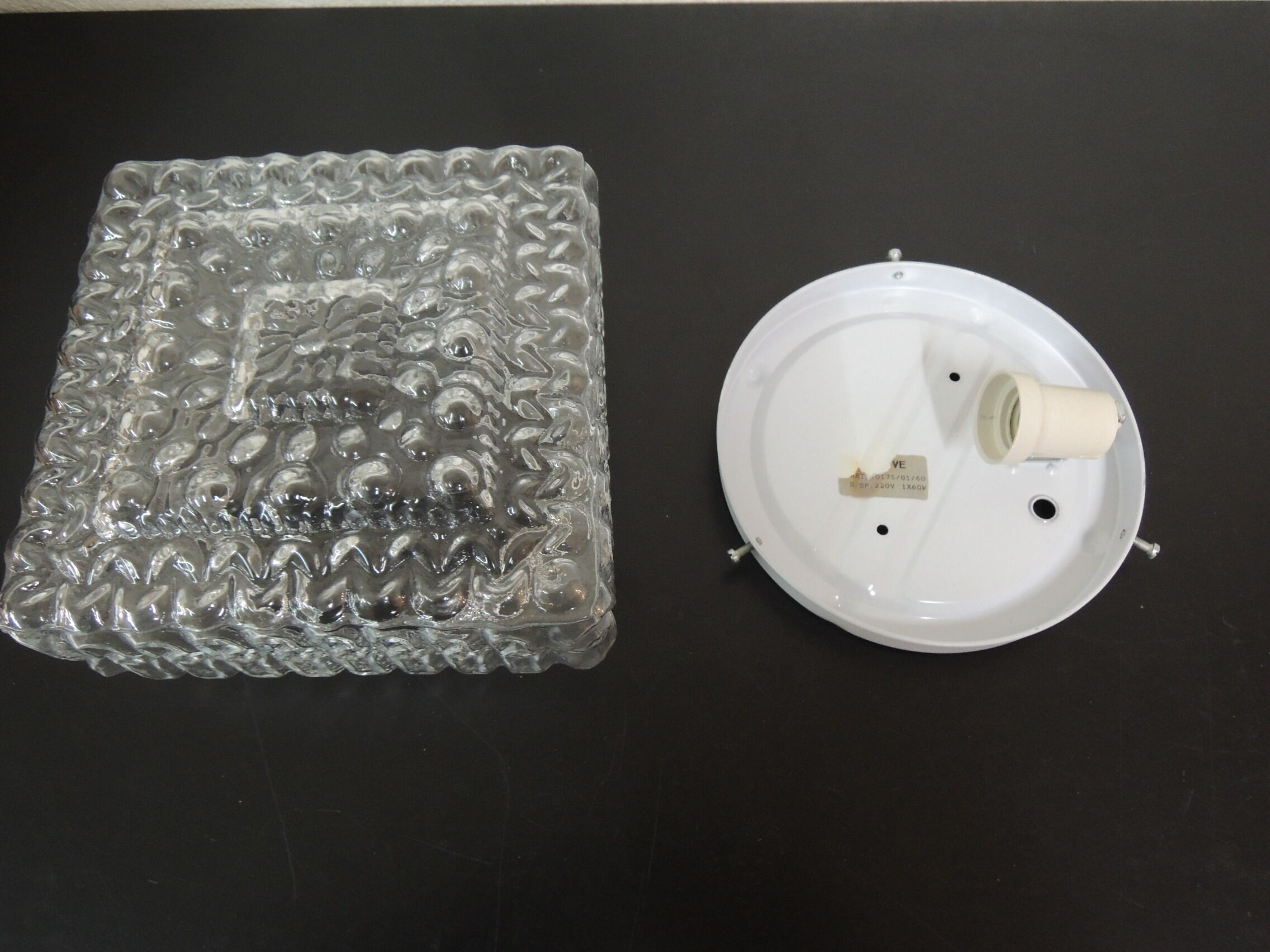 Square glass ceiling light